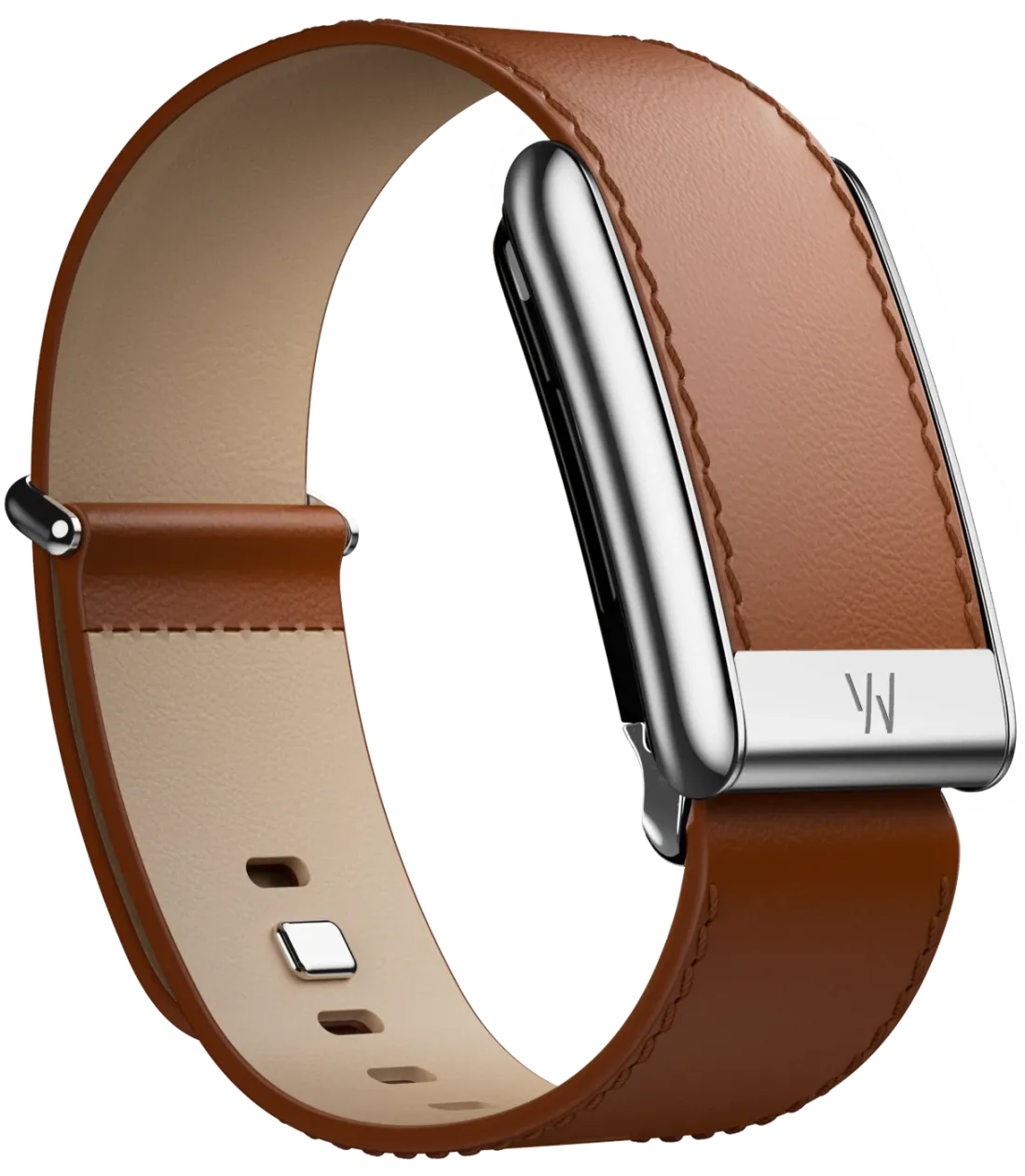 LeatherLuxe Recta Chestnut/crema con titanio