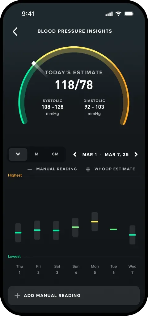 Métricas en la app de WHOOP