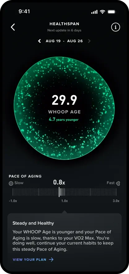 Métricas en la app de WHOOP